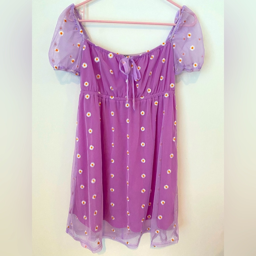 EUC Purple Floral Babydoll Mini Dress